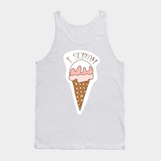 I scream Ice Cream Pun Art Tank Top